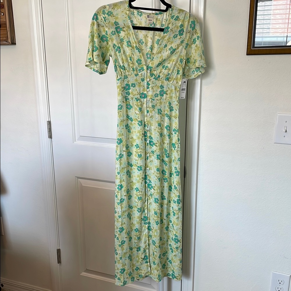 Billabong Floral Sundress with Flutter Sleeves
